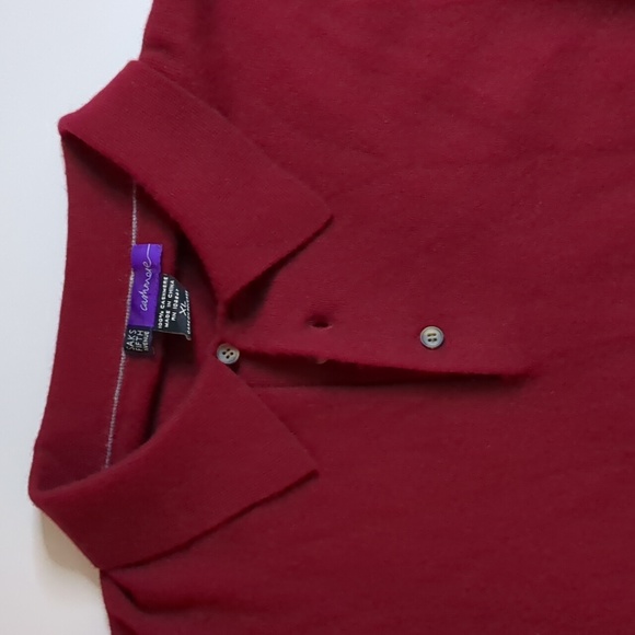 Cashmere Red Collared Sweater Men's XL - Picture 1 of 7